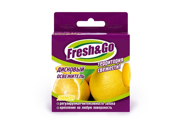 Дисковый освежитель воздуха Fresh&Go, лимон
