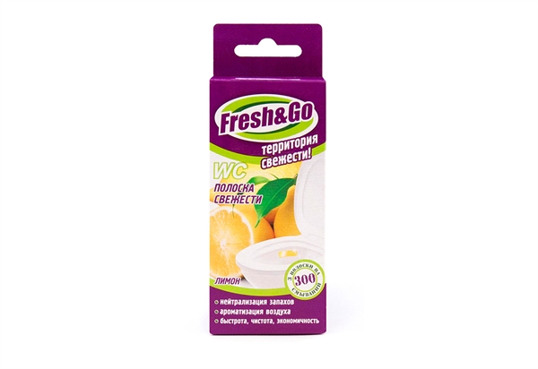 WC полоска свежести для унитаза Fresh&Go, лимон, 3шт.